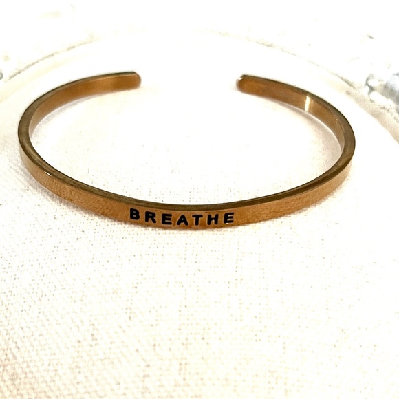Breathe Mantraband Cuff Bracelet - Picture 2 of 5